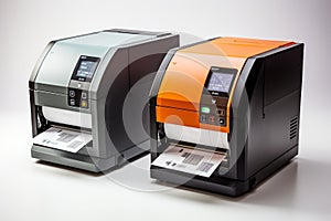 Thermal Printing Devices isolated on transparent background. photo