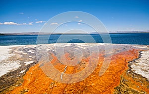 Thermal runoff into Yellowstone Lake photo