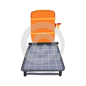 thermal solar water heater cartoon vector illustration