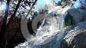 Thermal springs `Bagni San Filippo`, near Amiata mountain in Tuscany, Italy