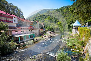 The Thermal springs in Baile Herculane during summer season, Rom photo