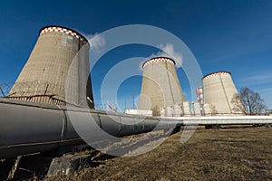 Thermal station on the blue sky background