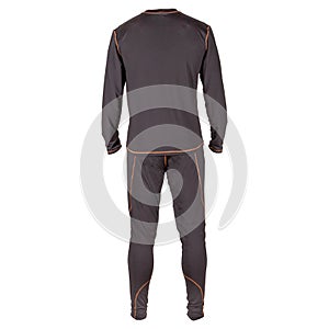 Thermal underwear set on white background for winter sports clothes