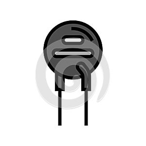 thermistor electronic component color icon vector illustration
