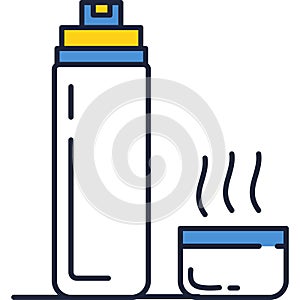 Thermo bottle and mug icon vector isolated