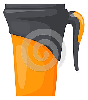 Thermo mug cartoon icon. Plastic sport cup