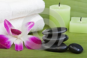 Thermo-therapy stones with orchids (1)