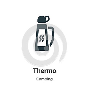 Thermo vector icon on white background. Flat vector thermo icon symbol sign from modern camping collection for mobile concept and