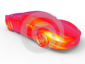 Thermographic view sports car