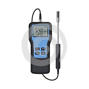 Thermohygrometer with probe on a white background. photo