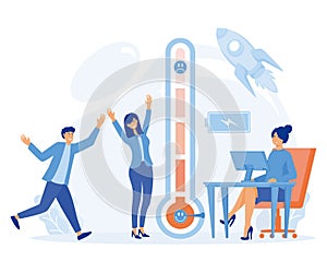 Thermometer as stress level scale emotions, mood.