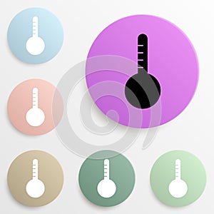 thermometer badge color set. Simple glyph, flat vector of web icons for ui and ux, website or mobile application