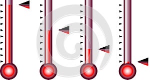 Thermometer or barometer arrows