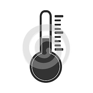 Thermometer black icon. Vector illustration isolated on white