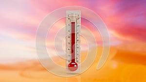 The thermometer  for climate change or heat wave concept 3d rendering