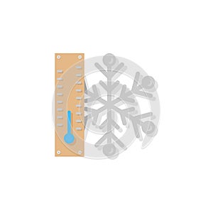 Thermometer cold snowflake icon. Simple line, outline vector of two color weather icons for ui and ux, website or mobile