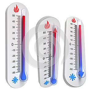 Thermometer concepts - rise and fall of temperat