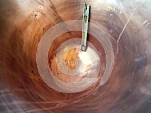 Thermometer in a copper pot