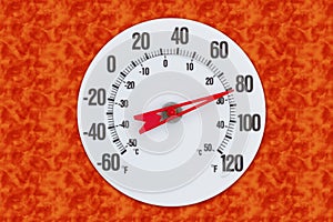 Thermometer at eighty degrees Fahrenheit for your summer or hot message