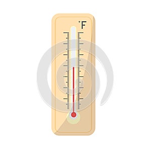 Thermometer Fahrenheit. measuring hot and cool temperature