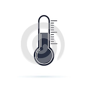 Thermometer flat vector icon. Temperature flat vector icon. Celsius or fahrenheit meteorology photo