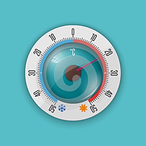 Thermometer. Heat and cold. Flat style. Vector illustration