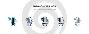 Thermometer high temperature icon in different style vector illustration. two colored and black thermometer high temperature