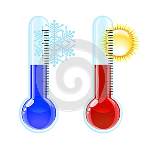 Thermometer Hot and Cold icon.