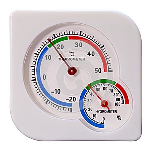 Thermometer and hygrometer isolated
