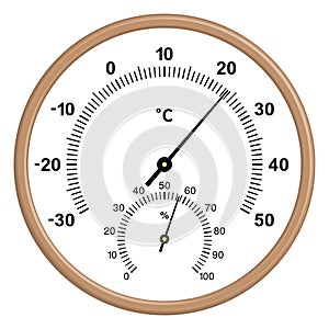 Thermometer hygrometer. Measure tool. Vector illustration