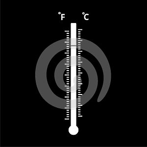 Thermometer icon on dark background
