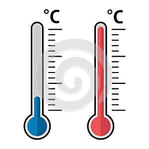 Thermometer icon. Goal flat vector illustration on isolated background