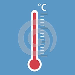 Thermometer icon. Goal flat vector illustration on isolated background