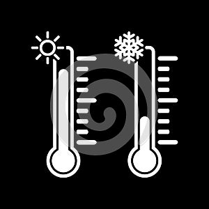 The thermometer icon. High and Low temperature