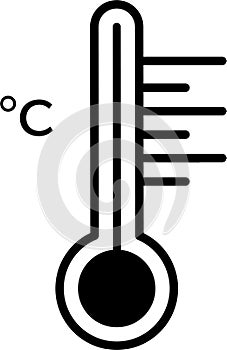 Thermometer icon isolated on the white background