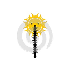 Thermometer icon isolated on white background