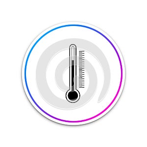 Thermometer icon isolated on white background. Circle white button