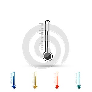 Thermometer icon isolated on white background. Set elements in colored icons. Flat design. Vector