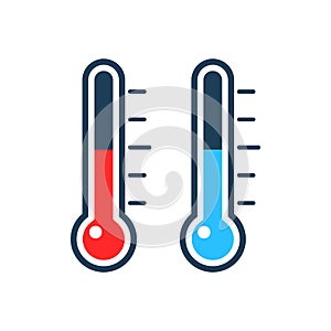 Thermometer icon isolated on white. Medical device vector illustration.