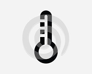 Thermometer Icon Temperature Hot Cold Heat Measurement Scale Weather Forecast Black White Sign Symbol EPS Vector