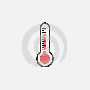 Thermometer icon, temperature measurer, science