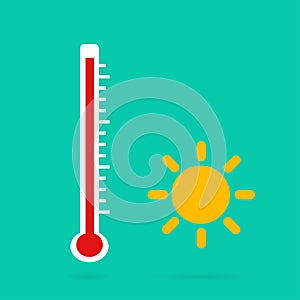 Thermometer icon. Vector. Celsius and Fahrenheit.