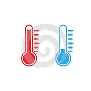 Thermometer icon, vector illustration. Cold, Hot weather. Flat design