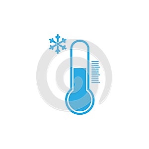 Thermometer icon, vector illustration. Cold weather. Flat design