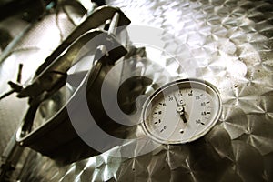 Thermometer on an inox tank photo