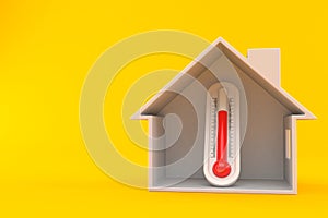 Thermometer inside house cross-section