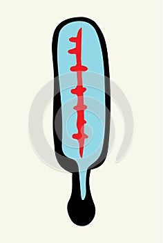 Thermometer for measuring temperature. Vector drawing