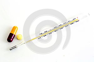 A thermometer with medicine