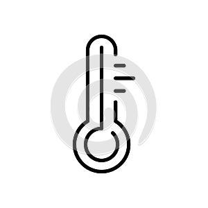 Thermometer Medicine Tool Line Icon. Temperature Measurement Instrument in Celsius or Fahrenheit Pictogram. Cold, Warm
