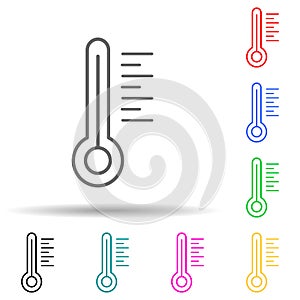 thermometer multi color style icon. Simple thin line, outline vector of measuring Instruments icons for ui and ux, website or